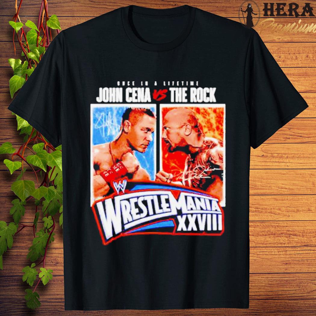 Official Once In A Lifetime John Cena Vs The Rock Wrestlemania Xxviii Match Shirt